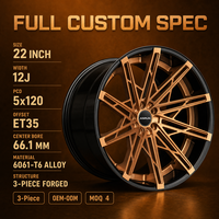 Jantes forgées en bronze à 12 rayons, 3 pièces, 22x12 5x120 ET35 6061 T6, jantes profondes personnalisées pour BMW