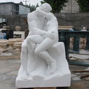 Famosa statua di figura occidentale a grandezza naturale in marmo bianco nudo amore coppia statua pietra signora nuda con scultura uomo - Product Image 6