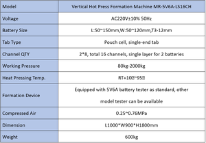 เครื่องขึ้นรูปแบตเตอรี่ลิเธียมแบบหลายช่องทางด้วยความร้อนรุ่น MRBEST |   ห้องปฏิบัติการและสายการผลิตทดลอง - Product Image 2