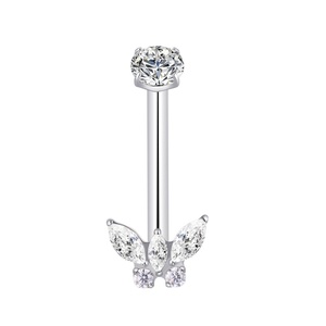 Piercing Stories G23 Titane PVD Or Papillon Anneau Nombril Cloche Anneau Nombril - Product Image 2