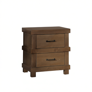 Comodino Elegante Adams con 2 Cassetti in Legno Finitura Quercia Anticata per Camera da Letto - Product Image 1