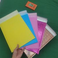 Enveloppes à bulles en poly de luxe de logo personnalisé glamour imperméable en plastique noir orange mat de pêche