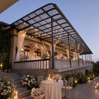 Pergola de mariage pour cérémonie en extérieur, abri événementiel, toit en aluminium et polycarbonate, grande portée, résistant aux intempéries, OEM