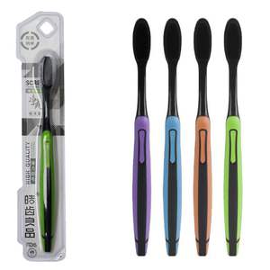 Brosse à dents en charbon de bambou de qualité supérieure, poils doux, emballée individuellement pour la vente en gros aux vendeurs ambulants - Product Image 3