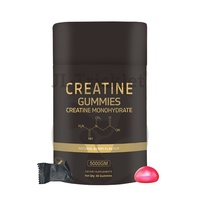 Créatine monohydrate en gommes Julong, marque privée, halal, végétalien, 5000 mg, pré-entraînement, croissance musculaire, boost d'énergie