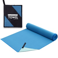 Serviette de sport en microfibre polaire double face à séchage rapide, portable, pour fitness, natation, bain, protection solaire et anti-humidité