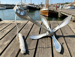 Boat Anchor Folding Galvanised Steel 0.7kg 1.5kg Set W/ Buoy Carabiner for Inflatable SUP Kayak Canoe <b>Silver</b> High Hold - Product Image 6