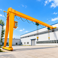 Pont roulant semi-portique de 20 tonnes avec palan électrique, monté sur rail pour chantier naval, avec commande par télécommande