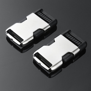 Hebilla de liberación lateral de metal ajustable para bolsos, color plateado y negro, accesorios de hebillas duraderas - Product Image 1