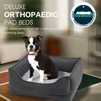 Lit orthopédique ergonomique pour animaux de compagnie en mousse à mémoire de forme 2026 avec housse amovible lavable, lit carré orthopédique en peluche pour chien