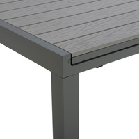 Table d'extérieur populaire en aluminium durable, résistante à la rouille, pour plusieurs personnes