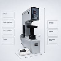 Máquina Digital de Prueba de Dureza Rockwell HRS150 con Pantallas Dobles para Escalas HRC, HRB, HRA, Prueba de Acero y Aleaciones
