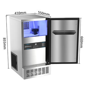 Naixer Bac de rangement en <span class=keywords><strong>acier</strong></span> inoxydable 30LBS Machine à glaçons Petite échelle commerciale 30 kg 50 kilos Machine à glace - Product Image 2