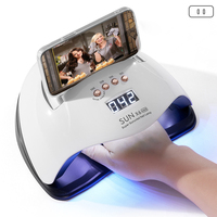 Lampe à ongles UV LED professionnelle 220W SUN X6 MAX - Séchoir à ongles haute puissance pour tous les gels avec support pour téléphone - Outil de qualité professionnelle
