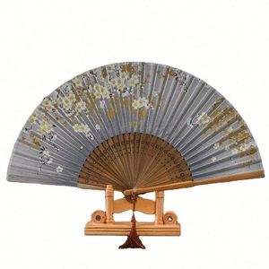 Abanicos Plegables de Bambú de Alta Calidad de 21 cm, al Mejor Precio, de Larga Duración, con Hermosa Decoración de Flores Talladas y Pintadas, Portátiles - Product Image 4