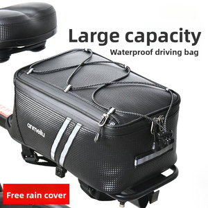 Sac de selle de <span class=keywords><strong>vélo</strong></span> multifonctionnel 8L, pratique, en PU imperméable, porte-bagages, <span class=keywords><strong>valise</strong></span>, taille personnalisable, sac de rangement pour le cyclisme - Product Image 5