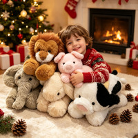 Peluches lestées personnalisées Lion Cochon Éléphant Vache Lapin – Cadeau de Noël pour Enfants