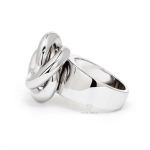 Einzigartiges Design Rhodium-Plattierter Sterling Silber 925 Schlichter <span class=keywords><strong>Ring</strong></span> für Damen und Herren - Product Image 2