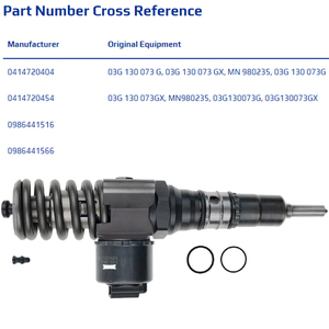 Inyector de Combustible Remanufacturado 0414720404 0414720454 0986441516 0986441566 para Audi A3 A4 A6 Mitsubishi Grandis Skoda VW Jetta Golf 2.0L - Product Image 3