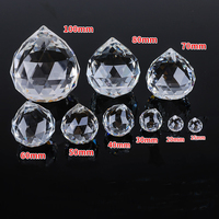 Boule de cristal pour lustre en gros d'usine, 30 mm 40 mm, boule de cristal facettée pour pièces de lustre