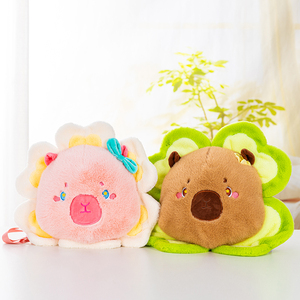 Sac à main en peluche mignon de dessin animé de 38 cm, sac à main en peluche Capybara avec chapeau de tournesol, sac à bandoulière pour fille <span class=keywords><strong>Moe</strong></span> pour enfants - Product Image 5
