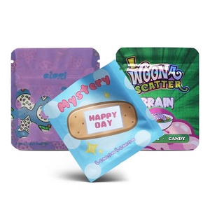 Petit sachet d'emballage de papier d'aluminium thermoscellé en plastique de qualité alimentaire imprimé sur mesure, sachet de pochette en mylar à plat avec joint sur 3 côtés - Product Image 3