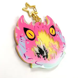 Pendentif amulette en acrylique, breloque personnalisé, shaker kawaii, combo acrylique avec porte-clés shakers