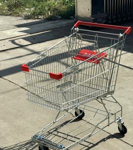 Chariot de courses pliable en acier galvanisé à mailles fonctionnelles pour supermarché et hypermarché, prix d'usine, roues en PU de 5 pouces - Product Image 1