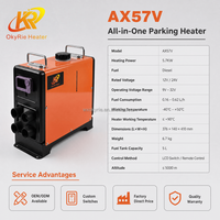 Chauffage de stationnement diesel OkyRie AX57V à 4 sorties d'air, 5KW, tout-en-un, équipement de chauffage portable pour cabine