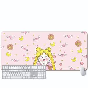 Desenhos animados personalizados Design personalizado Rubber <span class=keywords><strong>Mouse</strong></span> Pad Oversized Pink Ins Style Office Desk Pad para uso portátil - Product Image 2