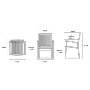 Modern Solid Wood <b>Stackable</b> Outdoor <b>Dining</b> <b>Chair</b> for Garden Banquet - Product Image 2