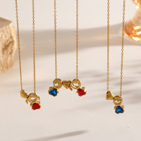 Kalung Liontin Pasangan Trendy Meetyoo untuk Pria dan Wanita, Anti Air, Lapisan Emas 18K PVD, Baja Anti Karat, Tidak Luntur, Perhiasan Kalung Hadiah