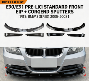Kit de spoiler avant pour BMW Série 3 E90 E91 2005-2008 M Sport, séparateurs d'angle de pare-chocs avant + lèvre de pare-chocs avant - Product Image 1