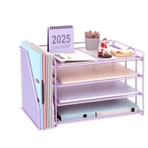 4-Tier Paper <b>Organizer</b> With Magazine Holder Desk <b>Organizers</b> and Accessories Desk Accessories <b>File</b> <b>Organizer</b> - Product Image 3