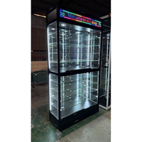 Vitrine en verre trempé de haute qualité, durable, facile à nettoyer, écologique, mobile, verrouillable, avec éclairage LED et écran LED pour boutique de tabac