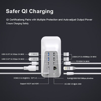 PULWTOP Personnalisé 100W Pd Ordinateur Portable Type C 4K Adaptateur USBC HUB Hub Usb Station D'accueil De Charge Avec Chargeur Sans Fil