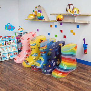 Bottes de pluie imperméables en PVC pour enfants, design mignon d'animaux de dessin animé, légères, douces, hiver, unisexe, pour filles et garçons - Product Image 2