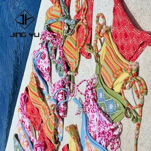 Fabricante de Bikinis, Traje de Baño de Moda para Mujer, Bikini de Doble Capa Estampado, Conjunto de Traje de Baño de Nailon Reciclado Personalizado - Product Image 2