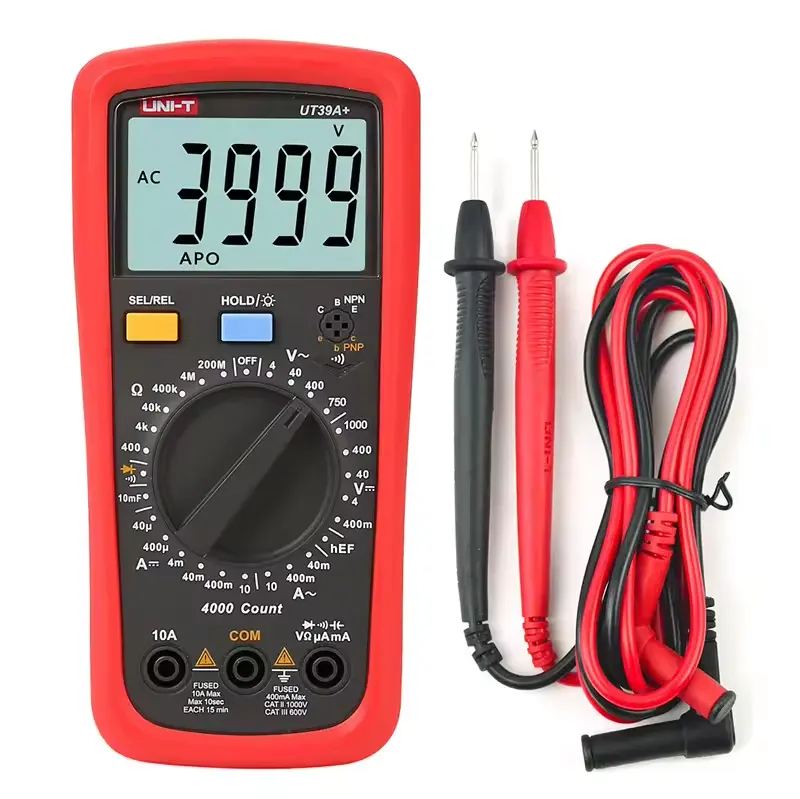 디지털 멀티미터 UNI-T UT39A + AC DC 전압 전류 수동 범위 휴대용