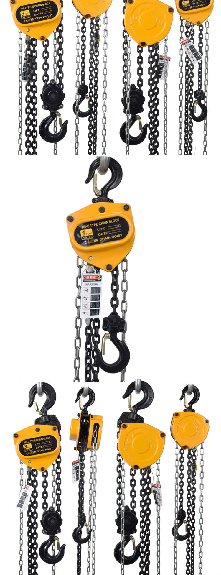 Single drop chain block 3mtr to 20mtr lifting height heavy duty manual hoist Products from Hebei