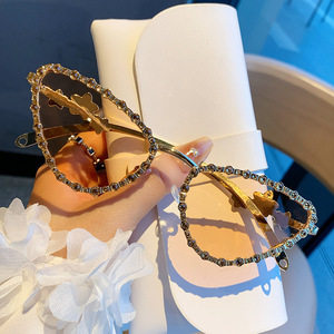 Cat Eye <b>Sunglasses</b> For Women Rhinestone Metal Frame UV400 Protection Party Outings Driving Stage Performances - Product Image 5