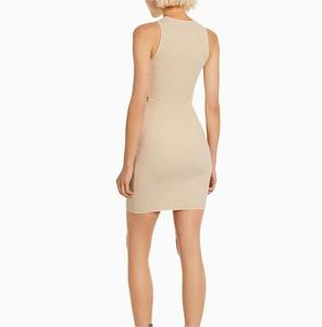 <span class=keywords><strong>Robe</strong></span> <span class=keywords><strong>pull</strong></span> courte en tricot côtelé à découpes et col rond matelassé personnalisée par le fournisseur 2026 pour femmes - Product Image 3