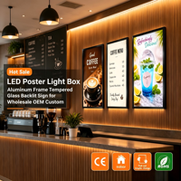 Vente Flash : Boîte à Lumière LED pour Affiches, Cadre en Aluminium, Verre Trempé, Enseigne Rétroéclairée pour Vente en Gros et Personnalisation OEM