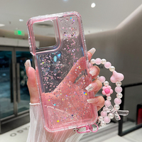 Pabrik langsung menjual 3 in 1 tpu pc gradien sparkle cocok untuk Gadis dengan rantai casing Untuk Honor X7B X8B X9B