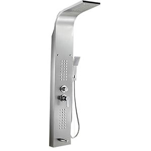 304 di lusso in acciaio inox parete pannello doccia bagno lucidato spazzolato finitura singola maniglia nucleo valvola in ceramica per alberghi - Product Image 1