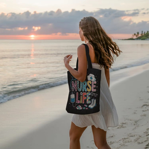 Manufacturer Wholesale School Aesthetic Travel Beach Summer <b>Canvas</b> <b>Tote</b> Bags Shopping Bag Shoulder Bag - Product Image 4