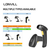 LONVILL Scanner RFID portable, scanner de codes-barres portable, scanner de codes-barres Android commercial portable