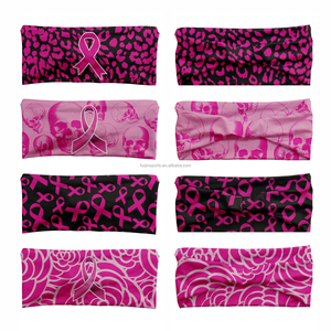 Fq Tùy Chỉnh Màu Hồng Ribbon Hy Vọng Thể Thao <span class=keywords><strong>Headband</strong></span> Ung Thư Vú Nhận thức <span class=keywords><strong>Headband</strong></span> Unisex Chạy Đi Xe Đạp Hairband - Product Image 3