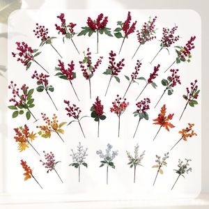 Vigne artificielle de fruits rouges, branche unique, 10-30 cm, en plastique, décoration murale de Noël, usage polyvalent - Product Image 4