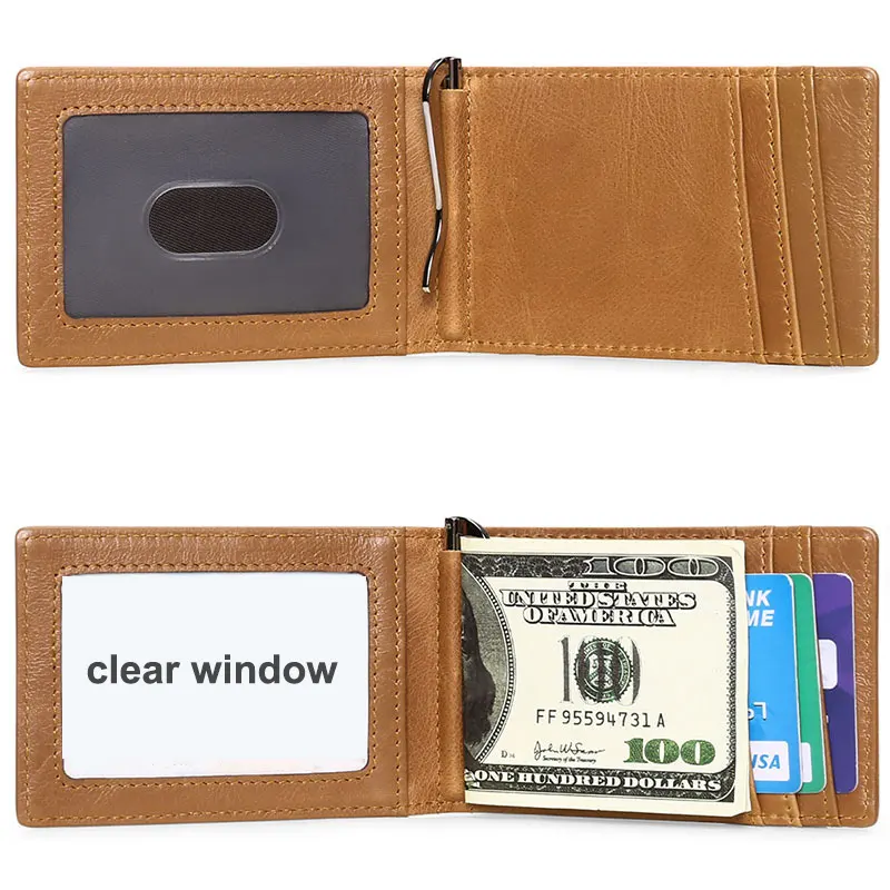 RFID boding slim wallet للرجال الائتمان كليب المال الفاخرة bifold